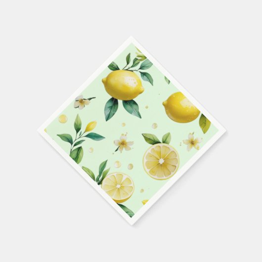 Serviette En Papier Jaune citron jaune à script de mariée (Coin)