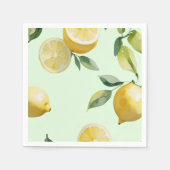 Serviette En Papier Jaune citron jaune à script de mariée (Devant)