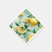Serviette En Papier Jaune citron jaune à script de mariée (Coin)