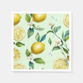 Serviette En Papier Jaune citron jaune à script de mariée (Devant)