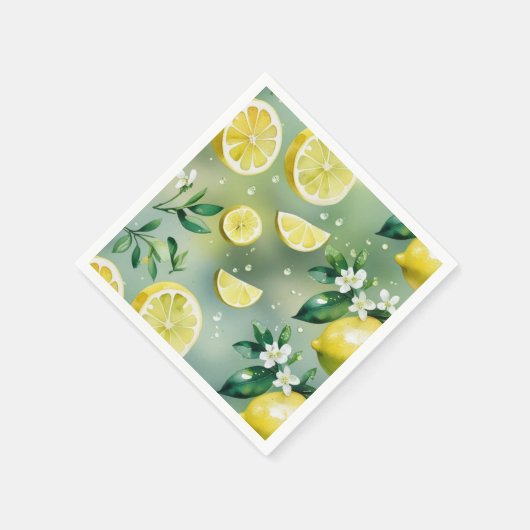 Serviette En Papier Jaune citron jaune à script de mariée (Coin)