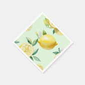 Serviette En Papier Jaune citron jaune à script de mariée (Coin)