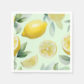 Serviette En Papier Jaune citron jaune à script de mariée (Devant)