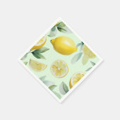 Serviette En Papier Jaune citron jaune à script de mariée (Coin)