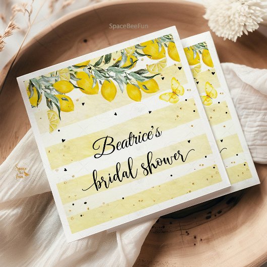 Serviette en papier jaune citron pour enterrement