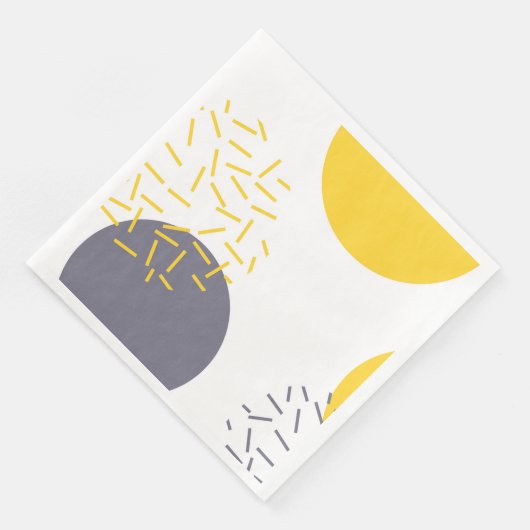 Serviette En Papier Jaune, cool, moderne, art géométrique tendance (Coin)