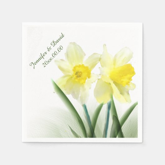 Serviette En Papier Jaune Daffodiques de printemps sur mesure serviett (Devant)