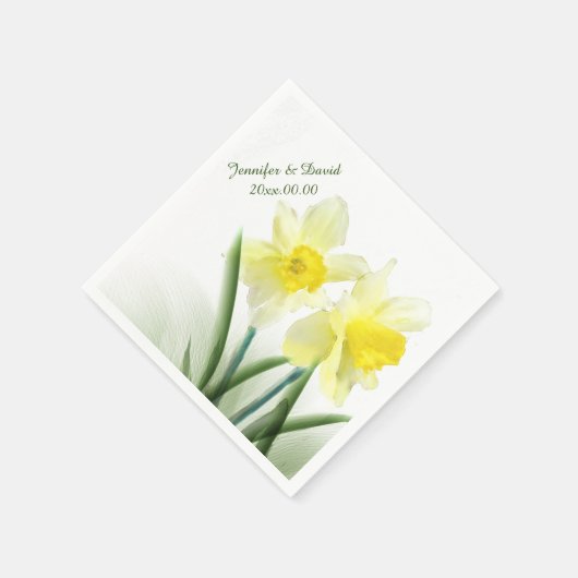 Serviette En Papier Jaune Daffodiques de printemps sur mesure serviett (Coin)