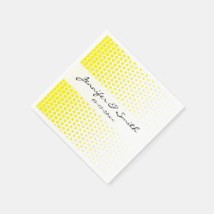 Serviette En Papier Jaune de cadmium pois moderne blanc