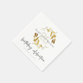 SERVIETTE EN PAPIER JAUNE D'OR FLIAGE WREATH TOUT ÂGE 25E ANNIVERSAIRE (Coin)
