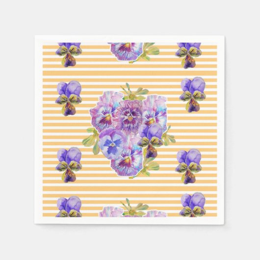 Serviette En Papier Jaune Dot Shabby Chic Serviette fleurie Serviette (Devant)