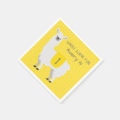 Serviette En Papier Jaune et ivoire Cute Llama Baby 1er Anniversaire (Coin)