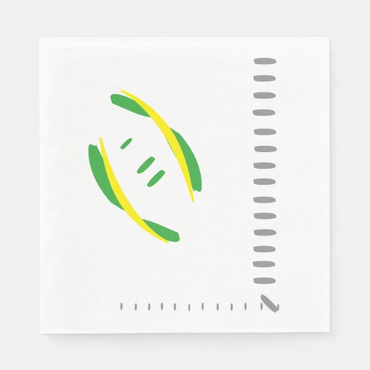 Serviette En Papier Jaune et Vert Football Gris Tachignets Serviettes (Devant)