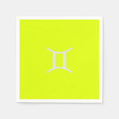 Serviette En Papier jaune fluorescent -Gemini (Devant)