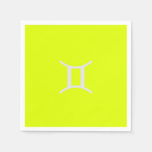 Serviette En Papier jaune fluorescent -Gemini (Devant)