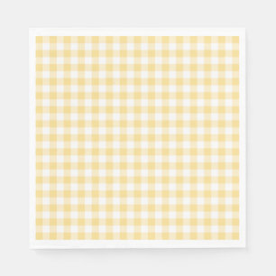 Serviette En Papier Jaune Gingham Coquette Nœud Papillon Dessert de Fê