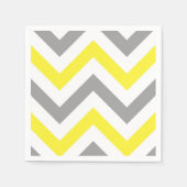 Serviette En Papier Jaune, Gris Dk What Grand Motif Chevron ZigZag (Devant)