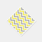Serviette En Papier Jaune, Gris Dk What Grand Motif Chevron ZigZag (Coin)