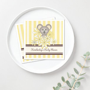 Serviette En Papier Jaune Koala Anniversaire / Baby shower neutre pour