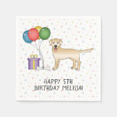Serviette En Papier Jaune Labrador Retriever Dessin Chien - Anniversai (Devant)