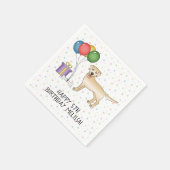 Serviette En Papier Jaune Labrador Retriever Dessin Chien - Anniversai (Coin)