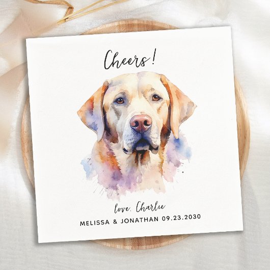 Serviette En Papier Jaune Labrador Retriever Pet Dog Mariage Cocktail