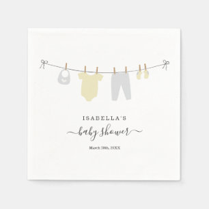 Serviette En Papier Jaune neutre personnalisé de genre de baby shower