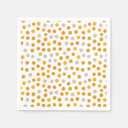 Serviette En Papier Jaune pois fête d'anniversaire (Devant)