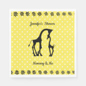 Serviette En Papier Jaune Polka Dot Giraffe Baby shower serviettes (Devant)