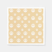 Serviette En Papier Jaune Retro signe de paix (Devant)