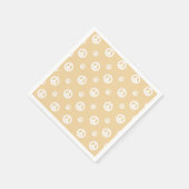Serviette En Papier Jaune Retro signe de paix (Coin)
