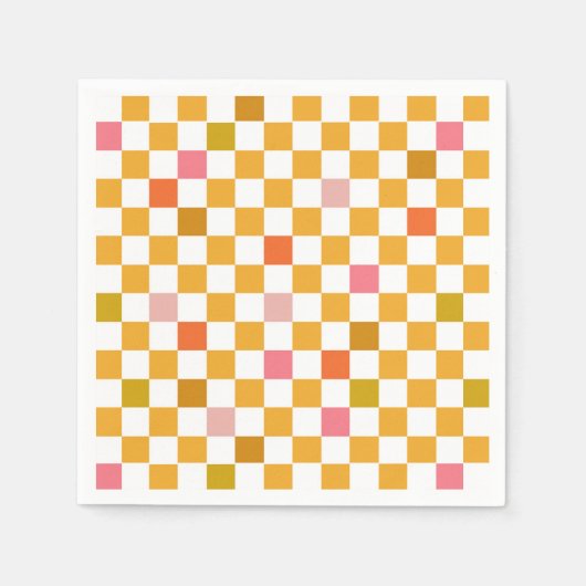 Serviette En Papier Jaune rose Motif tableau de bord Anniversaire (Devant)