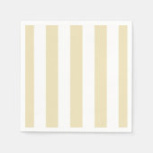 Serviette En Papier Jaune sable pastel et blanc rayé (Devant)