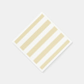 Serviette En Papier Jaune sable pastel et blanc rayé (Coin)