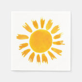 Serviette En Papier Jaune Sun fête d'anniversaire (Devant)