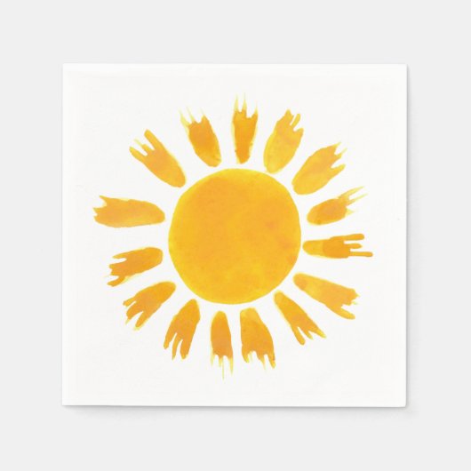 Serviette En Papier Jaune Sun fête d'anniversaire (Devant)
