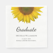 Serviette En Papier Jaune Sunflower Graduation Party Classe de 2025 (Devant)
