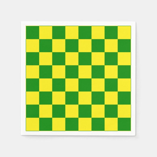 Serviette En Papier Jaune vert À damiers Motif chèque (Devant)
