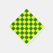 Serviette En Papier Jaune vert À damiers Motif chèque (Coin)