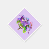 Serviette En Papier Jaune violette arbre aquarelle art (Coin)