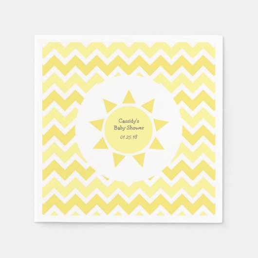 Serviette En Papier Jaune Vous êtes ma fête à thème soleil (Devant)