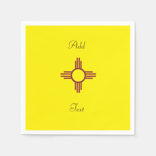 Serviette En Papier Jaune Zia Soleil Puro Nuevo Mexique (Devant)