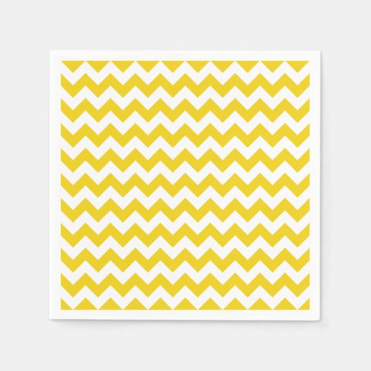 Serviette En Papier Jaune Zigzag, Jaune Chevron, Motif géométrique (Devant)