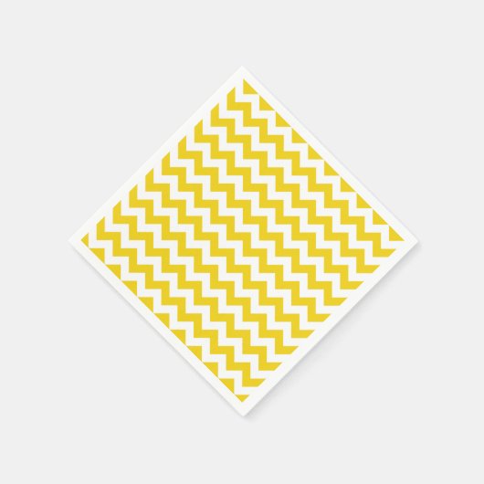 Serviette En Papier Jaune Zigzag, Jaune Chevron, Motif géométrique (Coin)