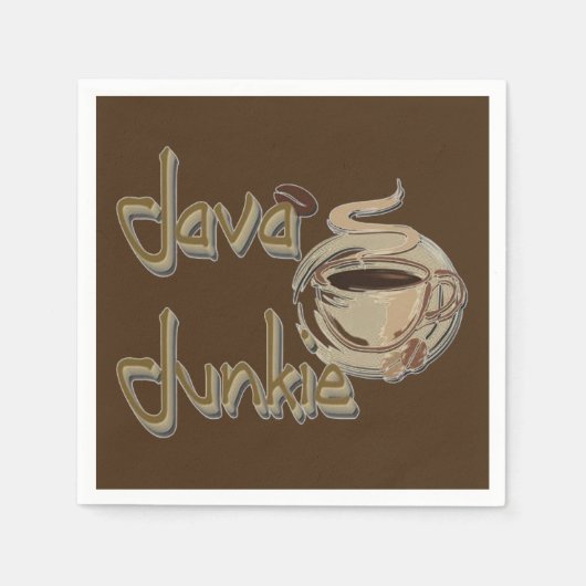 Serviette En Papier Java Junkie Café Amateurs de serviettes Brown fonc (Devant)