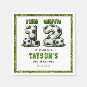 Serviette En Papier J'avais 1 ans maintenant j'en ai 2 Football – 2e a (Devant)