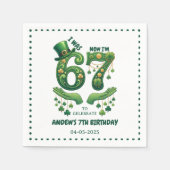 Serviette En Papier J'avais 6 ans maintenant j'ai 7 ans Saint-Patrick  (Devant)