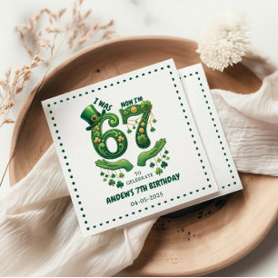 Serviette En Papier J'avais 6 ans maintenant j'ai 7 ans Saint-Patrick