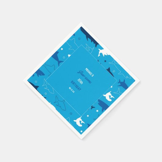 Serviette En Papier Jaw-some Shark fête d'anniversaire Napkin (Coin)