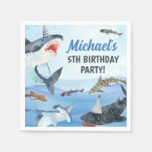 Serviette En Papier Jawsome Requin sous la mer Anniversaire (Devant)